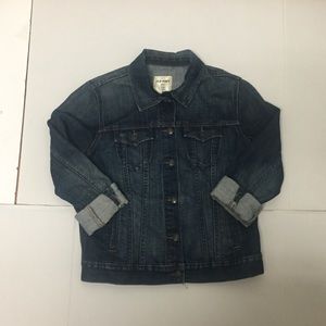 Women old navy jean jacket size l large blue